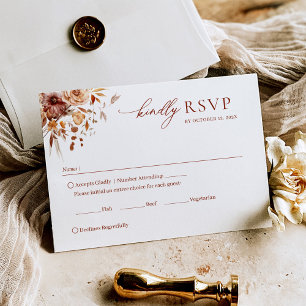 Autumn Blossoms of Love Wedding RSVP Card