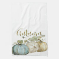 Autumn Blue Pumpkin Kitchen Apron Towel