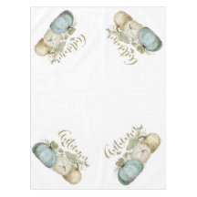 Autumn Blue Pumpkin Table Cloth