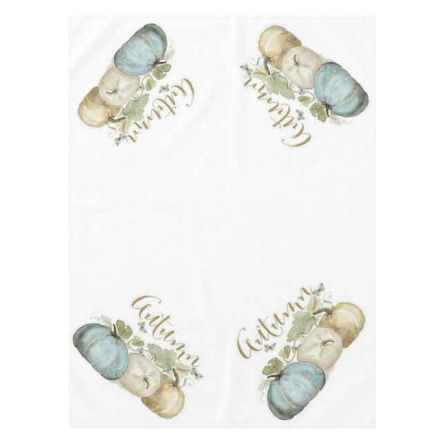 Autumn Blue Pumpkin Table Cloth (Front)