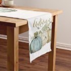 Autumn Blue Pumpkin Table Runner