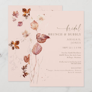 Autumn Blush Bridal Brunch & Bubbly Invitation