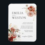 Autumn Bohemian Fall Wedding Invitation Magnet<br><div class="desc">This Autumn Bohemian Wedding Invitation Magnet from the Emilia Collection features hand-drawn florals in fall shades of burgundy,  pink,  and gold. Personalize it with your details easily and quickly. Simply press the 'customize it' button to further re-arrange and format the style and placement of the text.</div>