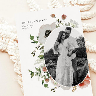 Autumn Bohemian Floral Fall Wedding Save the Date