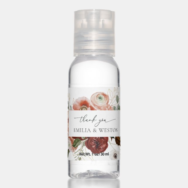 Autumn Bohemian Wedding Hand Sanitizer (Front)