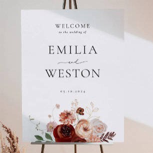 Autumn Bohemian Wedding Welcome Sign