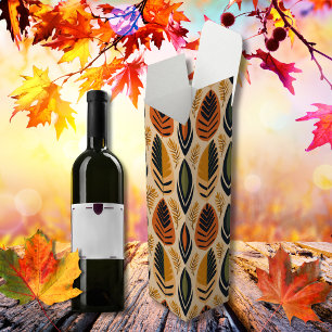 Autumn Boho and Bohemian Leaves Wine Box