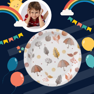 Autumn Boho Art Bohemian Pattern Kids Birthday Paper Plates