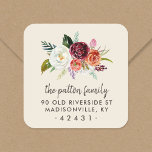 Autumn Boho Blooms Return Address Label<br><div class="desc">Custom return address stickers personalized with your family name and address with a boho watercolor floral bouquet in rustic fall colors. Use the design tools to change the background color and fonts to further customize your own unique design.</div>