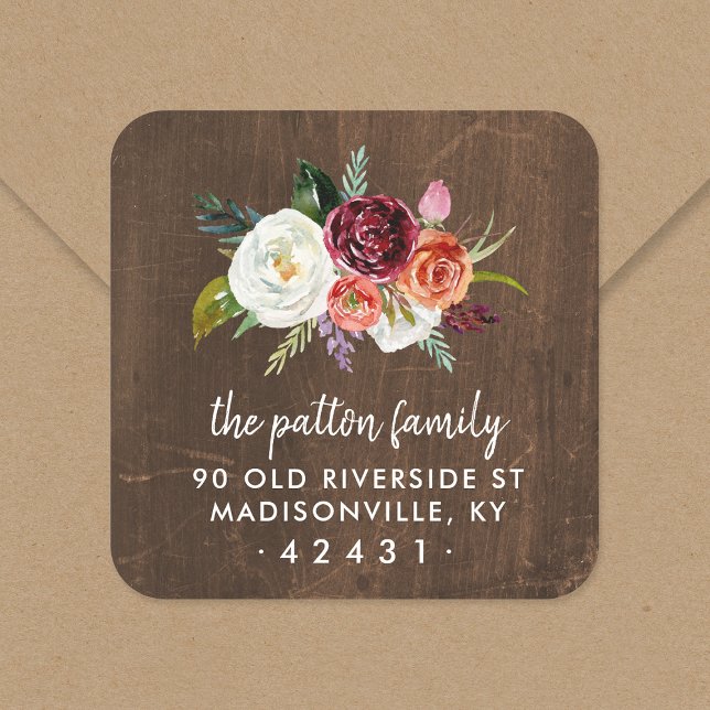 Autumn Boho Blooms Return Address Label (Creator Uploaded)