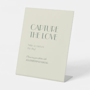 Autumn Boho Deco Cream Capture the Love Pedestal Sign