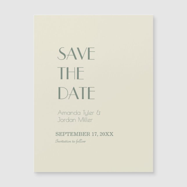 Autumn Boho Deco | Cream Save the Date Magnet (Front)