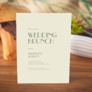 Autumn Boho Deco Cream Wedding Brunch Invitation