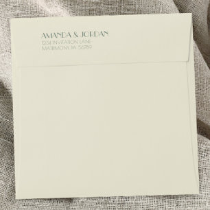 Autumn Boho Deco Cream Wedding Square Envelope