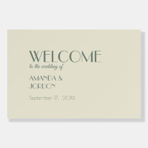 Autumn Boho Deco Cream Wedding Welcome Sign