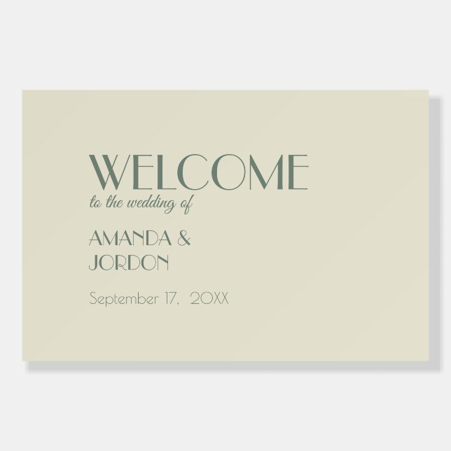 Autumn Boho Deco | Cream Wedding Welcome Sign (Front)