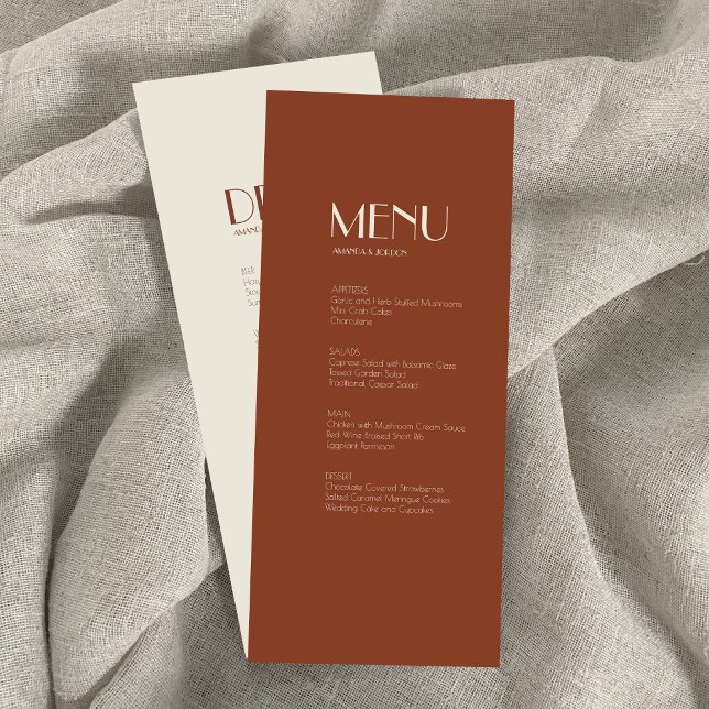 Autumn Boho Deco | Rust dinner drink menu (Creator Uploaded)