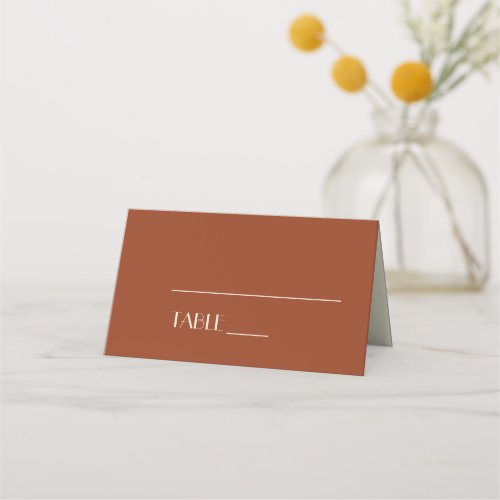 Autumn Boho Deco  Rust Place Card Tent