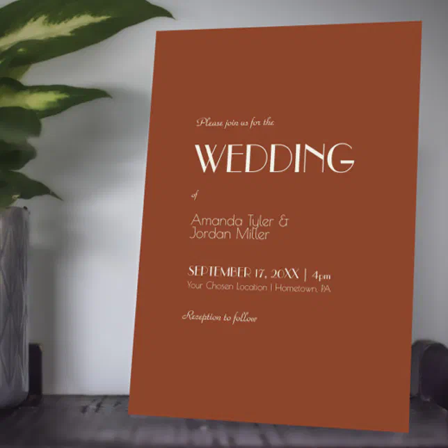 Autumn Boho Deco | Rust Wedding Invitation | Zazzle