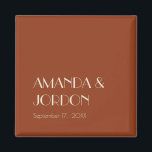 Autumn Boho Deco | Rust Wedding Magnet<br><div class="desc">This Autumn Boho Deco | Rust wedding magnet creates a simple and versatile rustic desert or country western theme for your marriage celebration. With the burnt orange, terracotta, rust, copper color scheme, combined with the plain beige minimalist design, allows for classic mix and match with the other colors in this...</div>