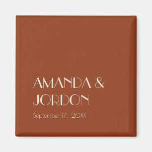 Autumn Boho Deco Rust Wedding Magnet