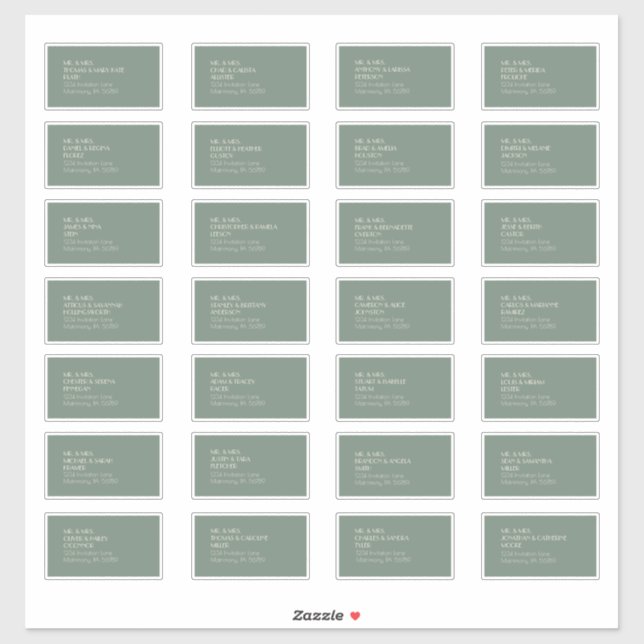 Autumn Boho Deco | Sage Green Guest Address Label (Sheet)
