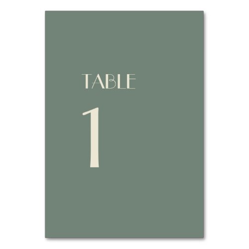 Autumn Boho Deco  Sage Green Table Numbers Sign