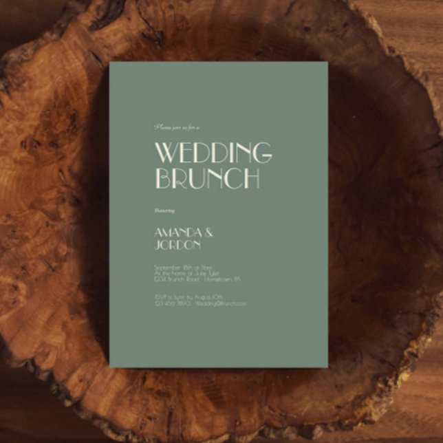 Autumn Boho Deco | Sage Green Wedding Brunch Invitation (Creator Uploaded)