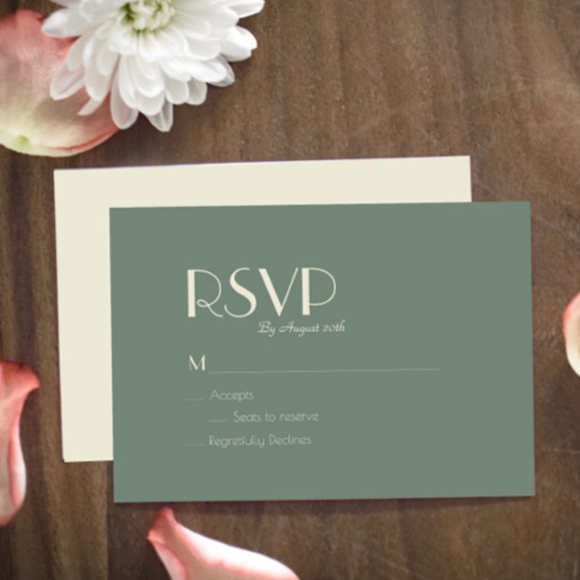 Autumn Boho Deco | Sage Green Wedding Meal Choice RSVP Card (Creator Uploaded)