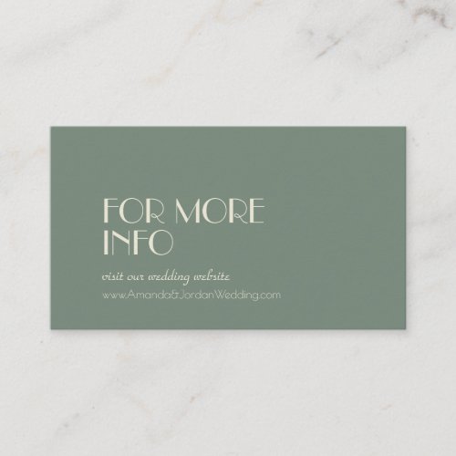 Autumn Boho Deco  Sage Green Wedding Website Enclosure Card