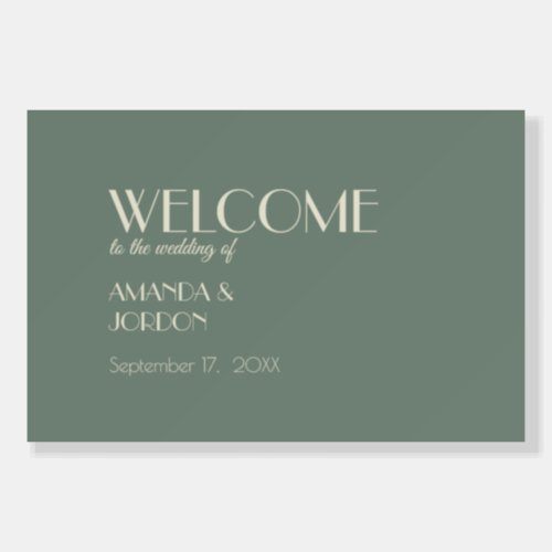 Autumn Boho Deco  Sage Green Wedding Welcome Sign