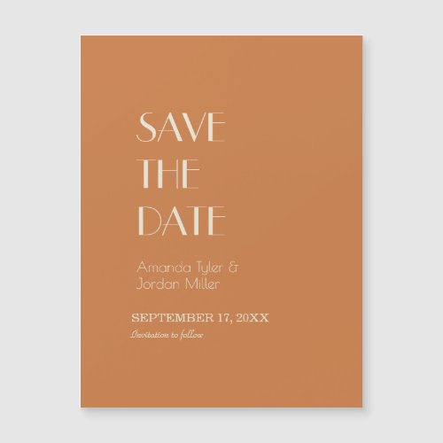 Autumn Boho Deco  Terracotta Save the Date Magnetic Invitation