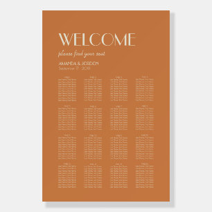 Autumn Boho Deco Terracotta Seating Chart Welcome Foam Board
