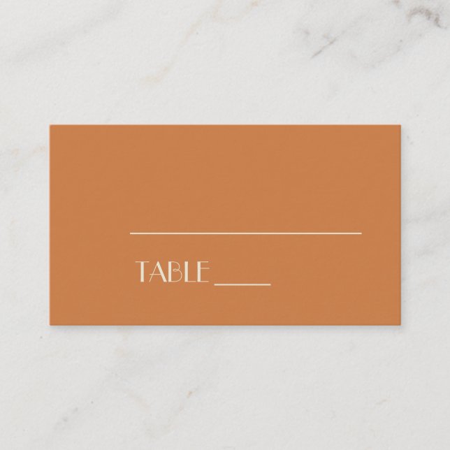 Autumn Boho Deco | Terracotta Wedding Place Card (Front)