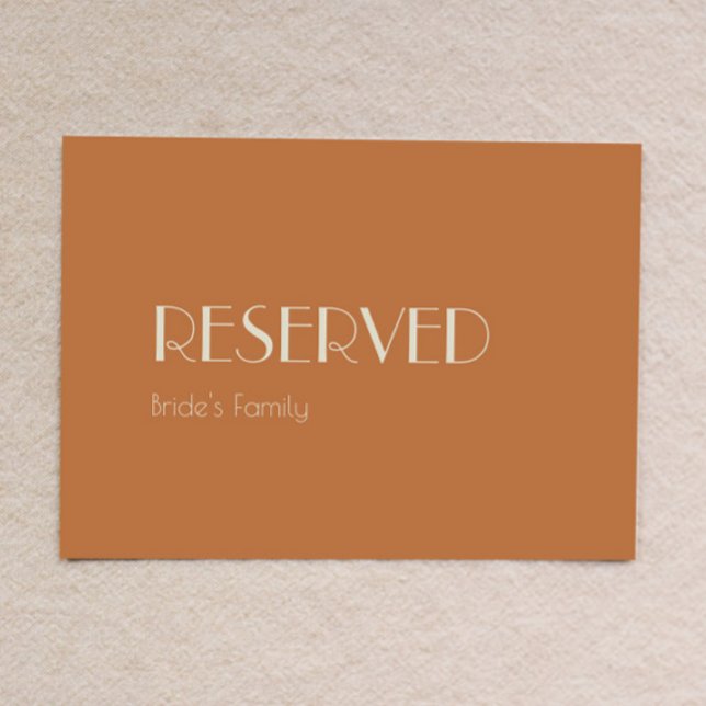 Autumn Boho Deco Terracotta Wedding Reserved Sign (Creator Uploaded)