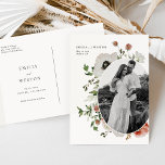 Autumn Boho Fall Wedding Save the Date Postcard<br><div class="desc">This Autumn Bohemian Floral Wedding Save the Date Postcard from the Emilia Collection features hand-drawn florals in fall shades of burgundy, pink, and gold framing a photo of the beautiful couple. Personalize it with your details easily and quickly. Simply press the 'customize it' button to further re-arrange and format the...</div>