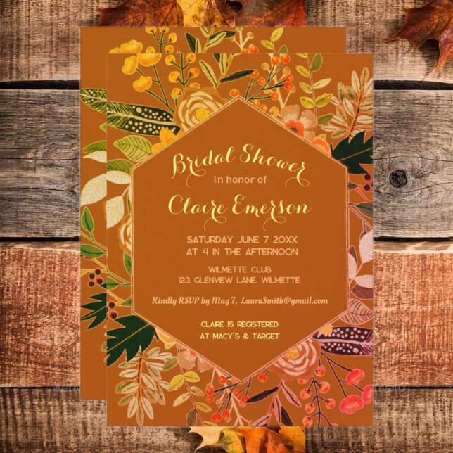 Autumn Boho floral frame invitation (Creator Uploaded)