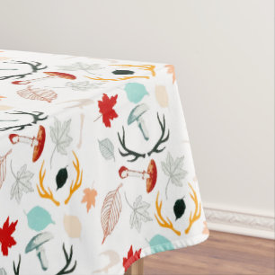 Autumn Boho Leaves Fall Forest Watercolor Tablecloth