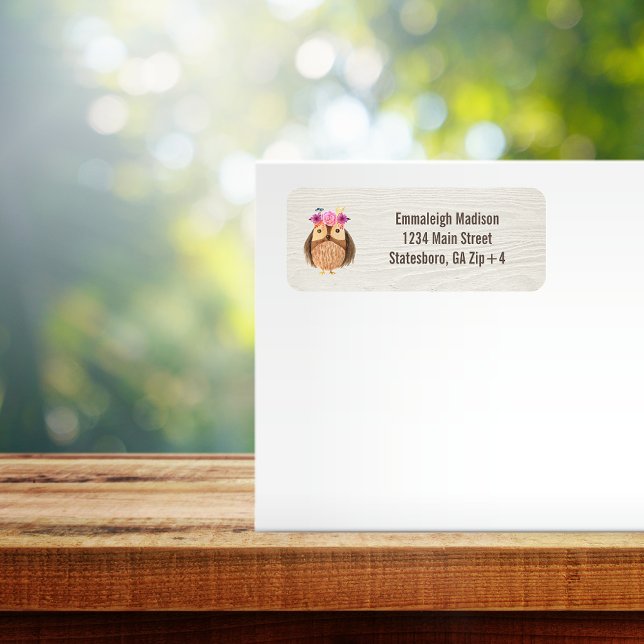 Autumn Boho Owl Forest Animal Return Address Label (Creator Uploaded)
