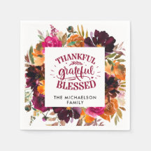 Autumn Boho Personalized Floral Thanksgiving