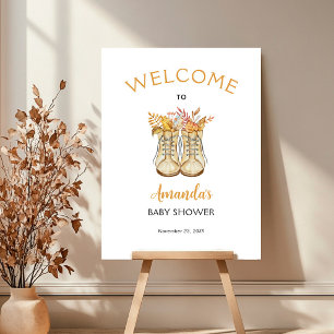 Autumn Boots Baby Shower Welcome Foam Board