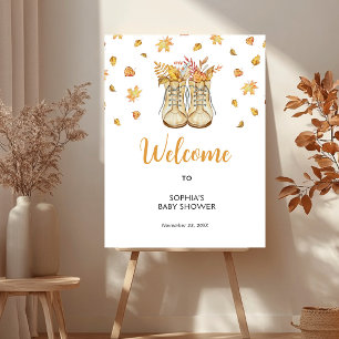 Autumn Boots Baby Shower Welcome Foam Board