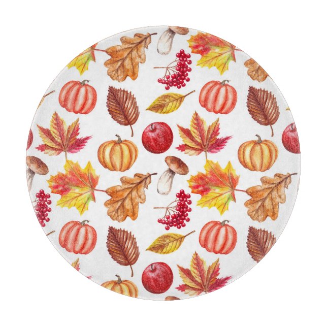 Autumn Botanic Seamless: Floral Elegance. Cutting Board (Front)