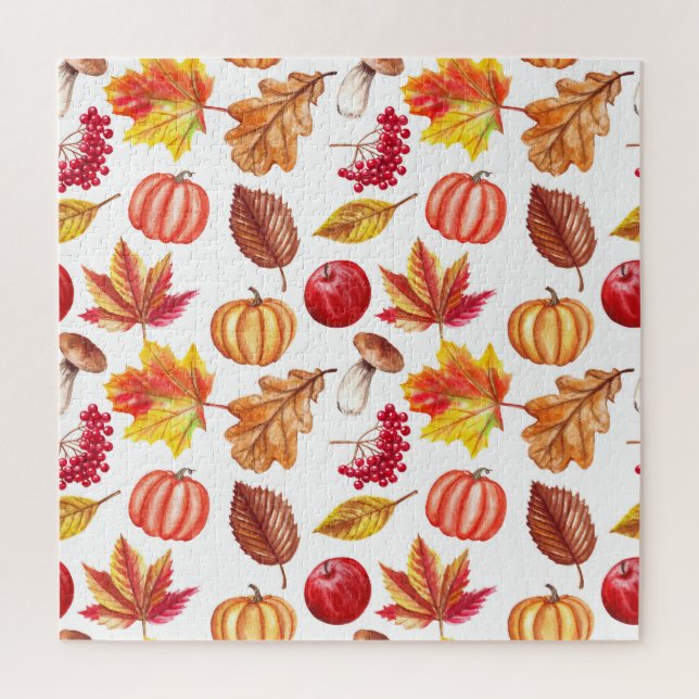 Autumn Botanic Seamless: Floral Elegance. Jigsaw Puzzle (Vertical)