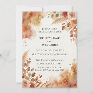 Autumn Botanical Foliage Wedding Invitation