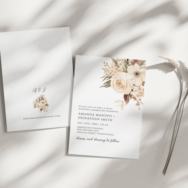 Autumn Botanical Garden Watercolor Wedding Invitation (Creator Uploaded)