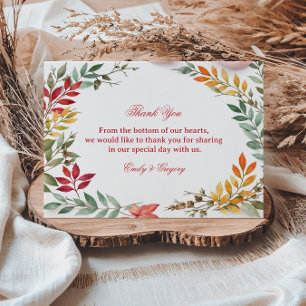 Autumn Botanical Leaves Appreciation Thank You Card