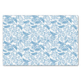 Blue White Floral Leaf Pattern Decoupage Tissue Paper | Zazzle