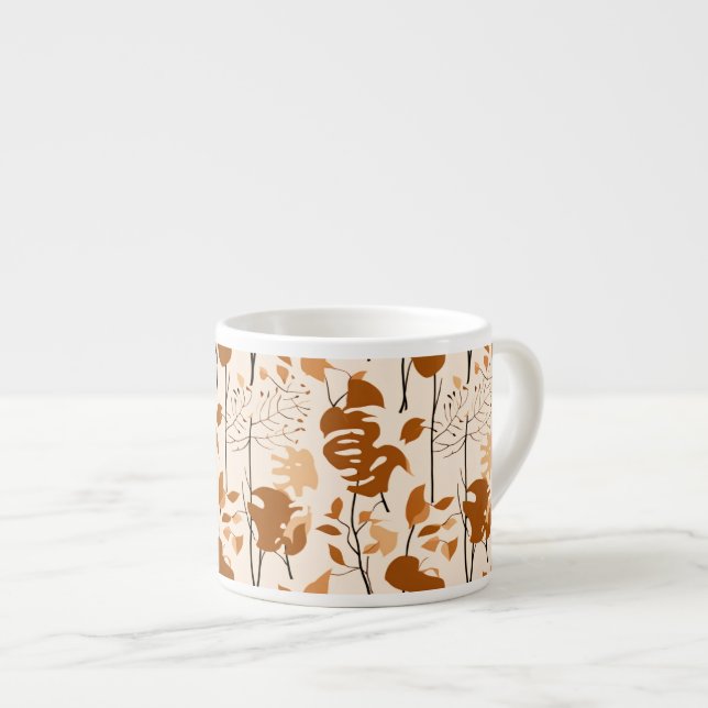Autumn Botanical Leaves Minimalist Mug (Front Right)