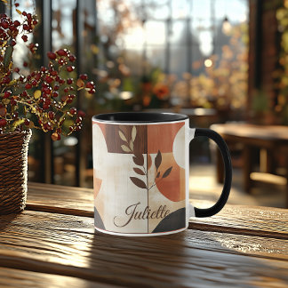 Autumn Botanical Mug - Personalized Earthy Nature 